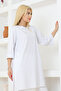 Women's White Oversize Tunic T-Shirt – Half Sleeve, Round Neck, Relaxed Fit - 8