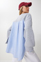 Oversize Shirted Sweatshirt Gray Blue Ldp0013 - 2