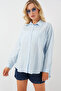 3900 Oversize Long Basic Shirt - C.Blue - 3