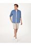 Blue 100% Linen Regular Fit Long Sleeve Shirt 50303293-Vr036 - 5