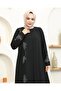 Plus Size Stone Detailed Mother's Dress - Black / E0129 - 5