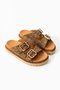 Helder Unisex Genuine Leather Double Buckle Orthopedic Coconat (Tan) Summer Slippers - 5