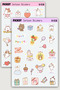 Kawaii Style Cute Animals Birthday Themed Sticker Set - 44 Pieces of Sticker Stickers
