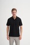 Polo Neck Regular Fit Knitted Line Textured T-Shirt