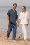 Juan Men's Linen Trousers Denim - 2