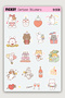 Kawaii Style Cute Animals Birthday Themed Sticker Set - 44 Pieces of Sticker Stickers - 3