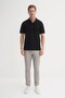 Polo Neck Regular Fit Knitted Line Textured T-Shirt - 3
