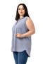 Plus Size Sleeveless Gray Shirt with Pleated Detail on the Back - 4