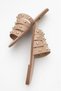 Women's Faux Leather Troc Detailed Slippers 6321 Nude - 7