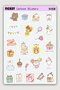 Kawaii Style Cute Animals Birthday Themed Sticker Set - 44 Pieces of Sticker Stickers - 2
