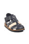 Navy Blue Beige Velcro Lightweight Unisex Children's Sandals 17370 B - 3