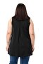 Plus Size Sleeveless Black Shirt with Pleated Detail on the Back - 3