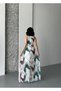 Women's Floral Print Halter Neck Chiffon Long Dress - 3
