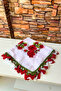 Handcrafted Writing Grape Embroidered Scarf Cheesecloth Dowry Holder