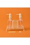 Arow Cream 2-Piece Glass Liquid Soap Dispenser with Metal Stand - Transparent / Cream - 200 ml - 2