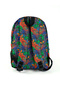 Unisex Black Patterned Backpack with Many Eyes - 3