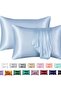 Imitation Silk Envelope Pillowcase, Skin-Friendly Soft Polyester 102x51cm Blue