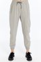 Women's Gray Loose Fit Summer Jogger Sweatpants with Elastic Legs, Parachute Fabric Trousers, Hidden Zipper Pocket - 4