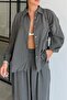 Women's Anthracite Oversize Shirt Shalwar Pants Trousers Suit 50957 - 5