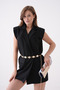 Gold Metal Embossed Accessory and Ring Detailed Chain Women's Belt 7650