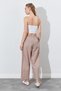 Women's Mink Casual Cut Pants with Elastic Waist and Hidden Pocket Detail - 7