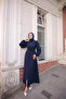 Balloon sleeve with buttons and belt medine silk ferace