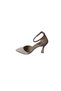 Yazkiş Women Satin Skin Silver Black Ankle Strap 9cm Candlestick Heel Pointed Toe Evening Dress Shoes - 3