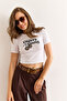 Women's White Leopard Cherry Detailed Lycra Cotton T-Shirt Tsh-19000922 - 4