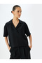 Black Polo Neck Blouse For Women - 2