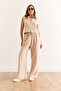 Women's Stone Bottom Top Linen Look Suit Tkm-19000395 - 2