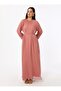 Chiffon Hijab Dress with Tie Detail - Dusty Rose - Refka - 2