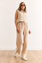 Women's Stone Bottom Top Linen Look Suit Tkm-19000395 - 4