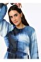 Gradient Patterned Chiffon Hijab Dress - Blue - Refka - 3