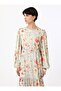 Floral Patterned Chiffon Hijab Dress - Orange - Refka - 5