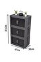 3-Piece Folding Stackable Double Lid Organizer Organizer Box Black - 3