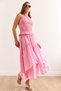 Women's Pink Elastic Waist Piece Skirt Etk-19000331 - 2