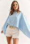 Women's Blue Bustier Versatile Poncho Blouse Blz-19003015 - 6