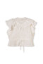 White Brode Flower Patterned Ruffled Cotton Girl's Shirt - 2