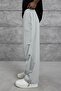 Men's Sweatpants Fabric with Pleated Legs Gray Oversize Parachute Loose Fit - 3