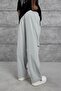 Men's Sweatpants Fabric with Pleated Legs Gray Oversize Parachute Loose Fit - 4