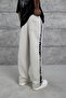 Cream Wide-Leg Patterned 3-Stripe Tracksuit - 4