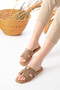 Women's Braided Patterned Wicker Slippers - 2