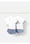 Baby Boy 4-Piece T-Shirt Shorts Set Blue-White 1610 - 2