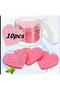 Makeup Facial Cleansing Sponge Pink Heart Swelling in Compressed Water 10 Pcs