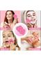 Makeup Facial Cleansing Sponge Pink Heart Swelling in Compressed Water 10 Pcs - 5