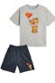 Set of 2 Printed Girls' Cotton Shorts Tshirt Set Teddybear 5 6 7 8 9 10 11 12 13 14 Years Old T-Shirt