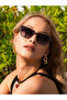 Geometric Design Grey Bone Frame Purple Glass Women Sunglasses Ce Certificated Uv400 Protection - 2