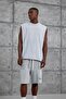 Men's T-Shirt Washed Los Angeles Athlete Gray Oversize Crew Neck Thick Cotton Fabric - 4