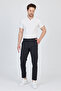 Ecmio Men's Black Plaid Linen Look Slim Spring-Summer Slim Fit Pantalon - 5
