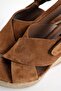 Tan Wedge Heel Sandals - 4